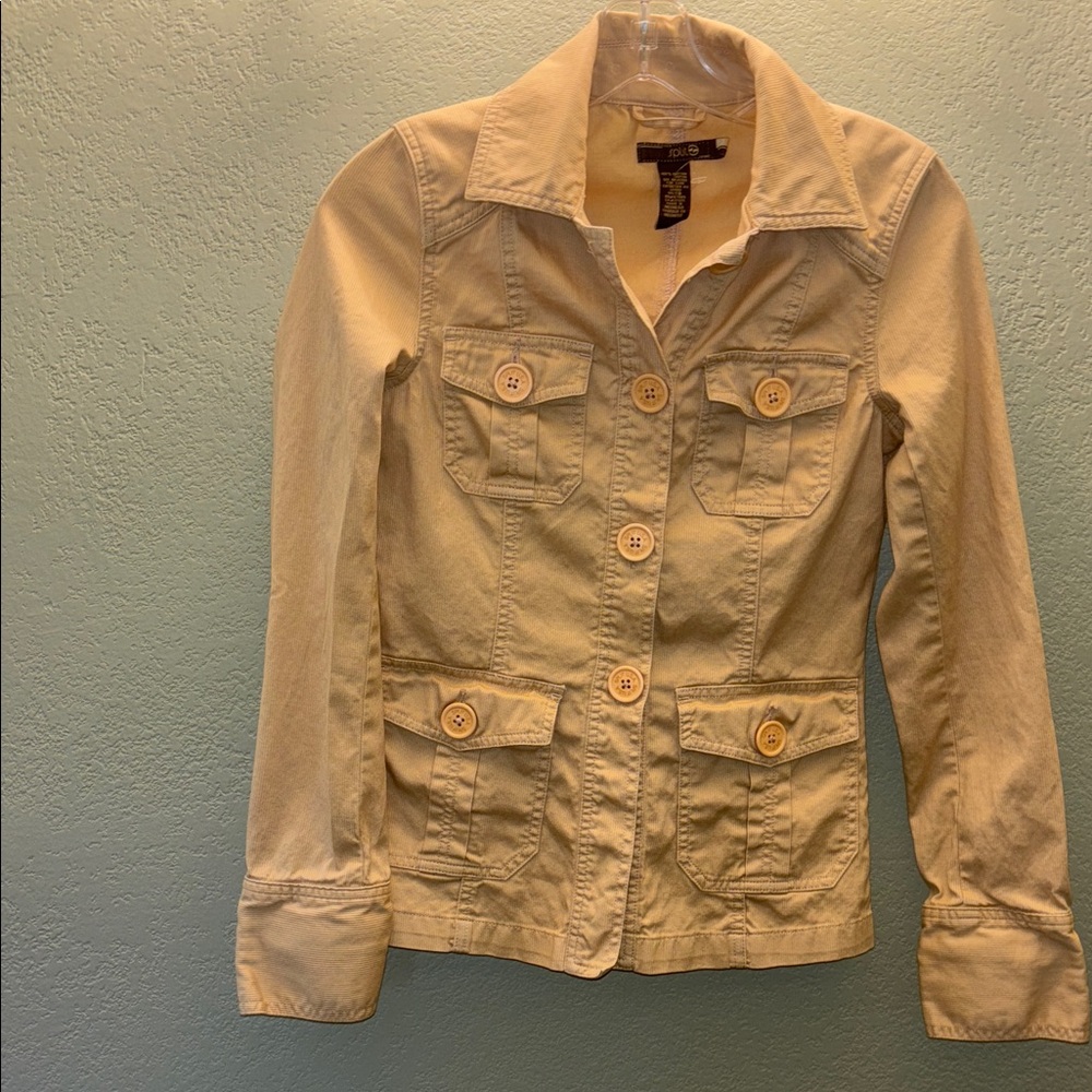 Split Cream Utility Jacket for Women